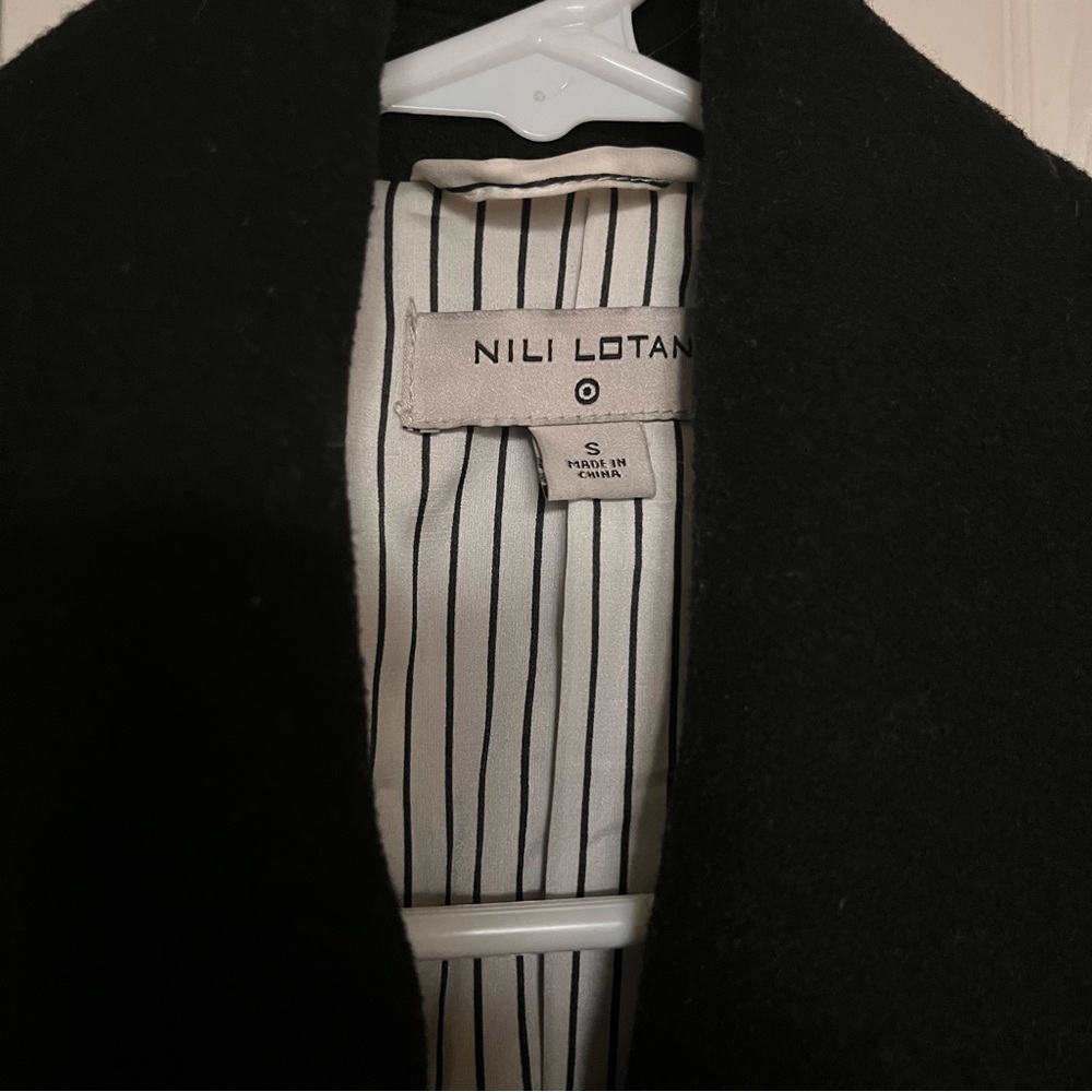 Nili Lotan for Target Women's Black Wool Blend Double-Breasted Peacoat - Picture 4 of 6